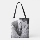 Modern Bold Typography Custom Photo Wedding Tote Bag (Achterkant)