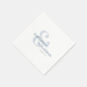 Modern Bold Typography Dusty Blue Wedding Servet (Hoek)