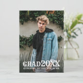 Modern Bold Typography Minimal Photo Afstuderen Aankondiging (Staand voorkant)