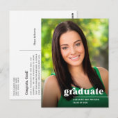 Modern Bold Typography Photo Afstuderen Briefkaart (Voorkant / Achterkant)