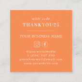 Modern Bold Typography Pink and Oranje Business Kortingskaartje (Achterkant)