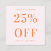 Modern Bold Typography Pink and Oranje Business Kortingskaartje (Voorkant)