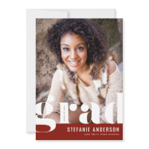 Modern Bold Typography Red Photo Afstuderen