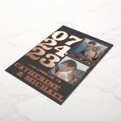 Modern Bold Typography Roos Gold & Grey Folie Uitnodiging (Gedraaid)