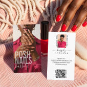 Modern Bold Typography Script Kalligrafie QR Foto Visitekaartje