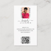 Modern Bold Typography Script Kalligrafie QR Foto Visitekaartje (Achterkant)