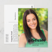 Modern Bold Typography Simple Photo Afstuderen Briefkaart (Voorkant / Achterkant)
