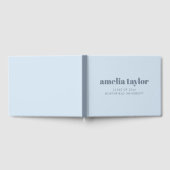 Modern Bold Typography Soft Blue Graduation Custom Gastenboek (Volledig)