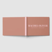 Modern Bold Typography Terracotta Pink Bat Mitzvah Gastenboek (Volledig)