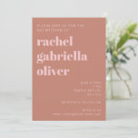 Modern Bold Typography Terracotta Pink Bat Mitzvah Kaart<br><div class="desc">Modern Bold Typography Terracotta and Pink Bat Mitzvah Invitation</div>