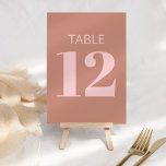 Modern Bold Typography Terracotta Pink Bat Mitzvah Kaart<br><div class="desc">Modern Bold Typography Terracotta and Pink Bat Mitzvah Table Number</div>