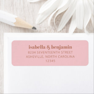Modern Bold Typography Terracotta Wedding Address Etiket