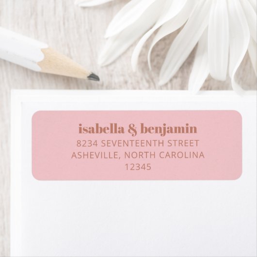 Modern Bold Typography Terracotta Wedding Address Etiket (Insitu)