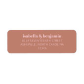 Modern Bold Typography Terracotta Wedding Matching Etiket (Voorkant)
