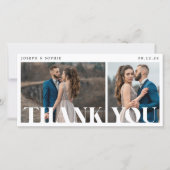 Modern Bold Typography Wedding 2 Foto Bedankkaart (Voorkant)
