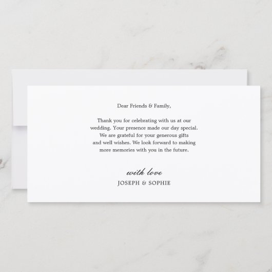 Modern Bold Typography Wedding 2 Foto Bedankkaart (Achterkant)