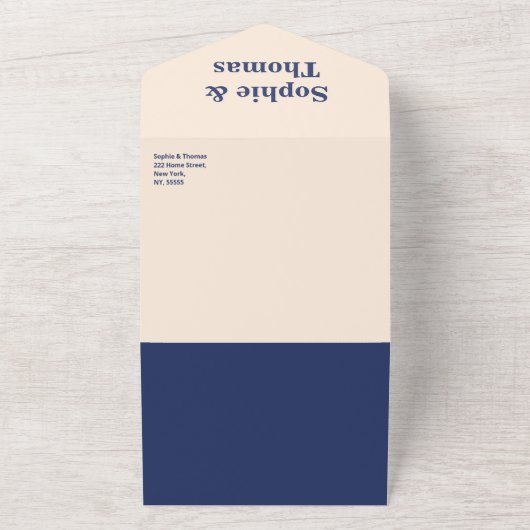 Modern Bold Typography Wedding All In One Uitnodiging (Buitenkant)