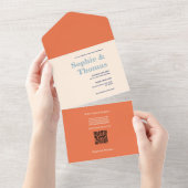 Modern Bold Typography Wedding All In One Uitnodiging (Afscheurbaar)