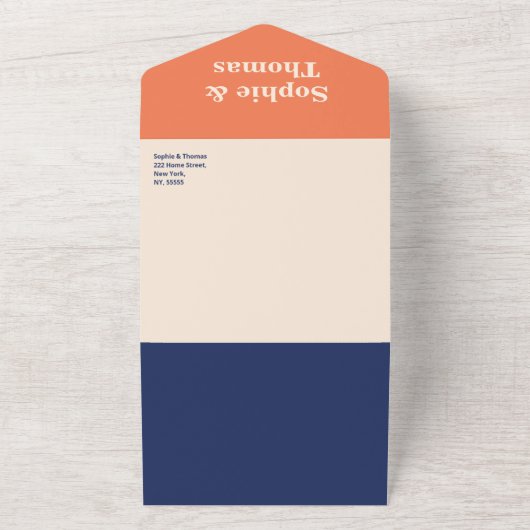 Modern Bold Typography Wedding All In One Uitnodiging (Buitenkant)