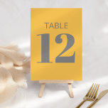 Modern Bold Typography Yellow and Grey Bat Mitzvah Kaart<br><div class="desc">Modern Bold Typography Yellow and Grey Bat Mitzvah Table Number</div>