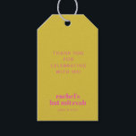 Modern Bold Typography Yellow Pink Bat Mitzvah Cadeaulabel<br><div class="desc">Gepersonaliseerde moderne,  oude typografie Roze en geel bat Mitzvah Gift Label</div>