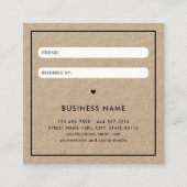 Modern Bold Verwijs een Vriend Kraft-Document Verw Vierkante Visitekaartje (Achterkant)