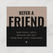 Modern Bold Verwijs een Vriend Verwijzing Korting Vierkante Visitekaartje (Voorkant)