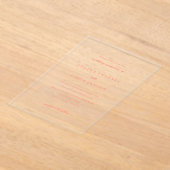 Modern Bold Vibrant Coral Simple Wedding Acryl Uitnodigingen (Laagn)