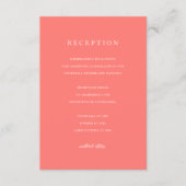 Modern Bold Vibrant Coral Simple Wedding Informatiekaartje (Voorkant)