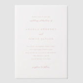 Modern Bold Vibrant Coral Simple Wedding Vellum Uitnodigingen (Voorkant)