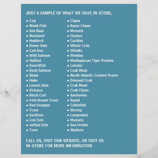 Modern Bold, visser/vrouw, vismarkt Flyer (Achterkant)