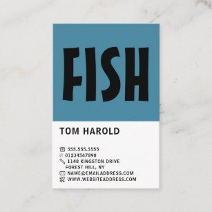 Modern Bold, visser/vrouw, vismarkt Visitekaartje