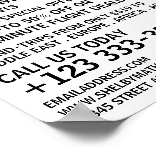 Modern Bold, vliegveld Adverteren Poster (Hoek)