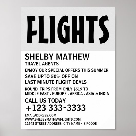 Modern Bold, vliegveld Adverteren Poster (Voorkant)