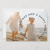 MODERN & BOLD Vrolijk Kerstfeest Gelukkig Nieuwjaa Feestdagenkaart (Voorkant)