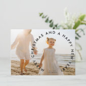 MODERN & BOLD Vrolijk Kerstfeest Gelukkig Nieuwjaa Feestdagenkaart (Staand voorkant)