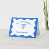 Modern Bold Wavy Border Gepersonaliseerde Blauwe C Kaart (Voorkant)