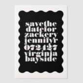 Modern Bold Wavy Lijst Bewaar de datum Vellum Uitnodigingen (Voorkant)