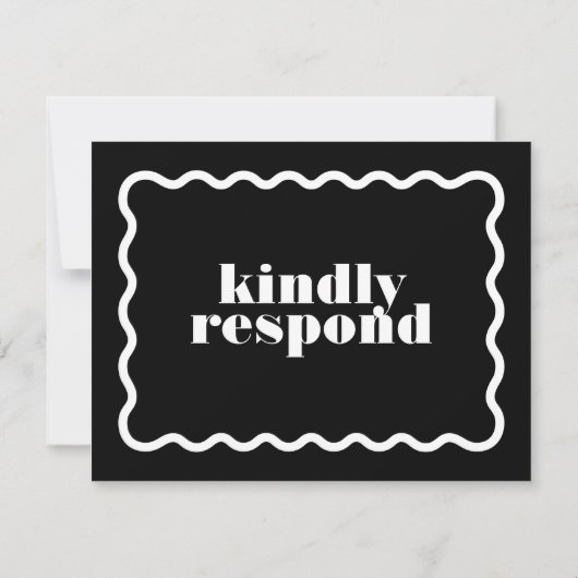 Modern Bold Wavy Lijst multi-event bruiloft RSVP Kaartje (Achterkant)