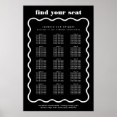 Modern Bold Wavy Lijst Zwart Wit Bruiloft Poster (Voorkant)