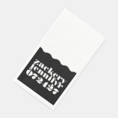 Modern Bold Wavy Lijst Zwart Wit Bruiloft Servet (Hoek)