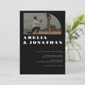 Modern Bold Wedding | Boho Arch Photo Invitation Kaart (Staand voorkant)