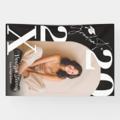 Modern Bold White black Trendy photo graduation Spandoek (Horizontaal)