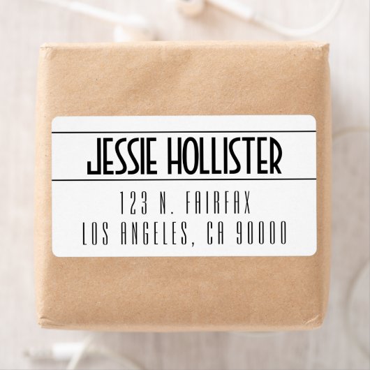 Modern Bold White en zwart Etiket (Insitu)