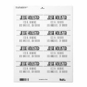 Modern Bold White en zwart Etiket (Full Sheet)