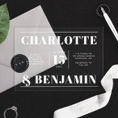 Modern Bold White Horizontale bruiloft Acryl Uitnodigingen