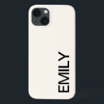 Modern Bold White - persoonlijk aangepast iPhone 1 Case-Mate iPhone Case<br><div class="desc">Modern Bold Black en White Persoonlijke iPhone 13 Hoesje. Aangepaste iPhone-draagtas met naam.</div>