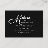Modern Bold White Script Photo Makeup Visitekaartje (Achterkant)