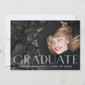 Modern Bold White Transparant Text Afstudeerder 2 Aankondiging (Voorkant)