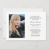 Modern Bold White Transparant Text Afstudeerder 2 Aankondiging (Achterkant)